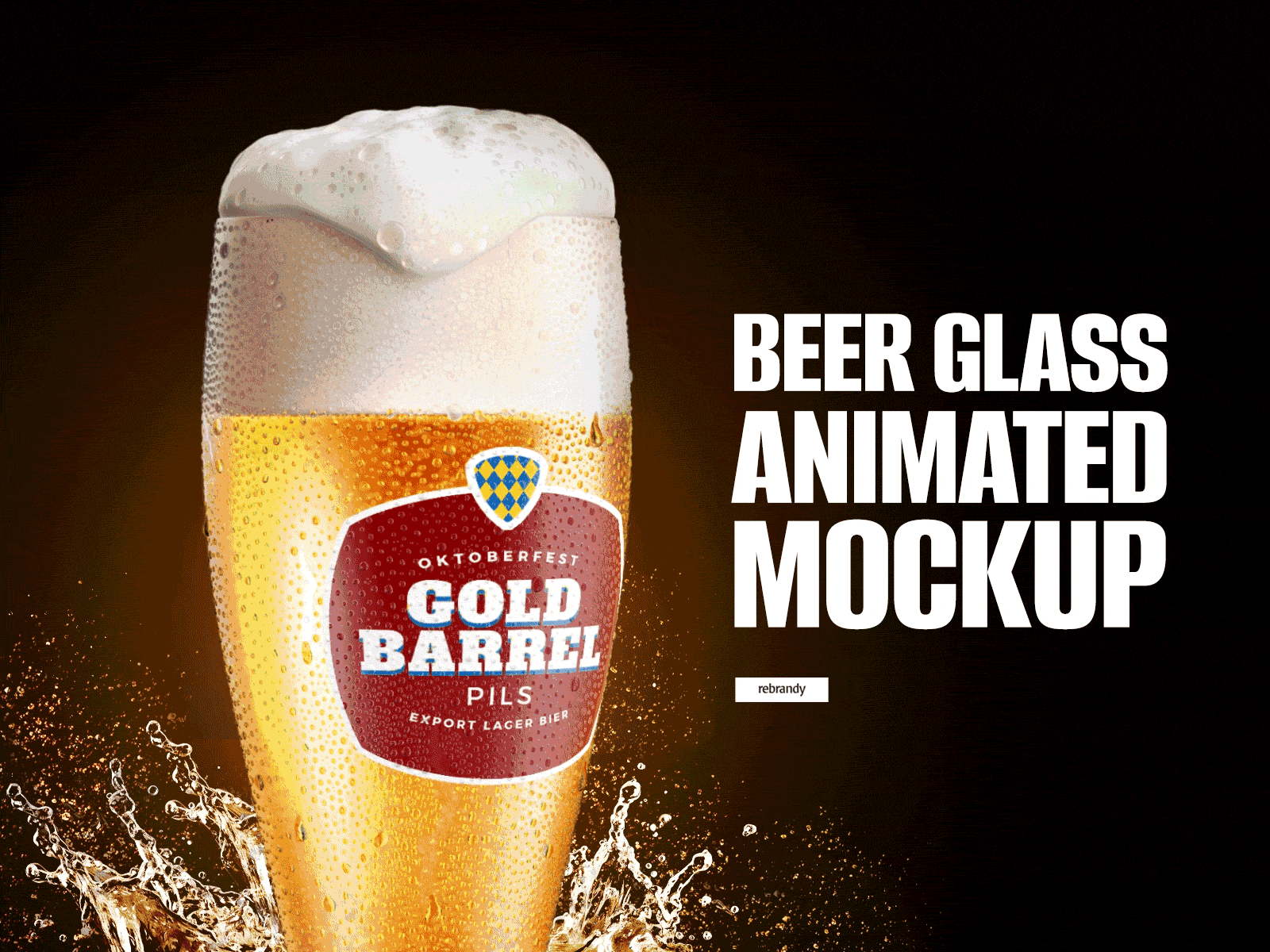 Beer Glass Animated Mockup animated download froth mockup mug pint psd