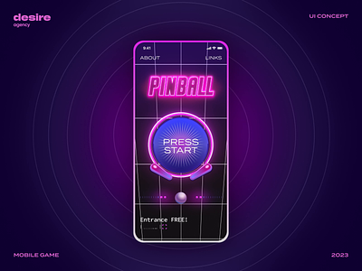 Pinball App android animation app design app interaction dashboard design desire agency game graphic design illustration ios mobile mobile app motion motion graphics neon pinball ui