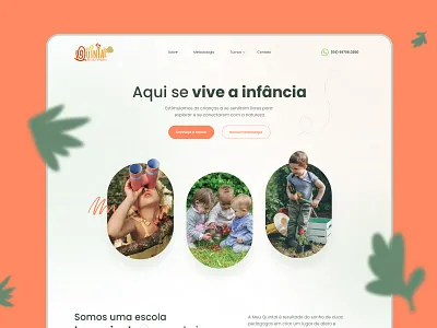 Meu Quintal - Children Education School Landing Page boy children color e learning education education website garden girl kids kids education kids learning kids school kindergarten landing page learning learning website student
