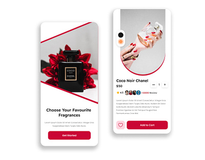 Perfume App application design graphic design illustration landing page mobile app perfume app ui ux