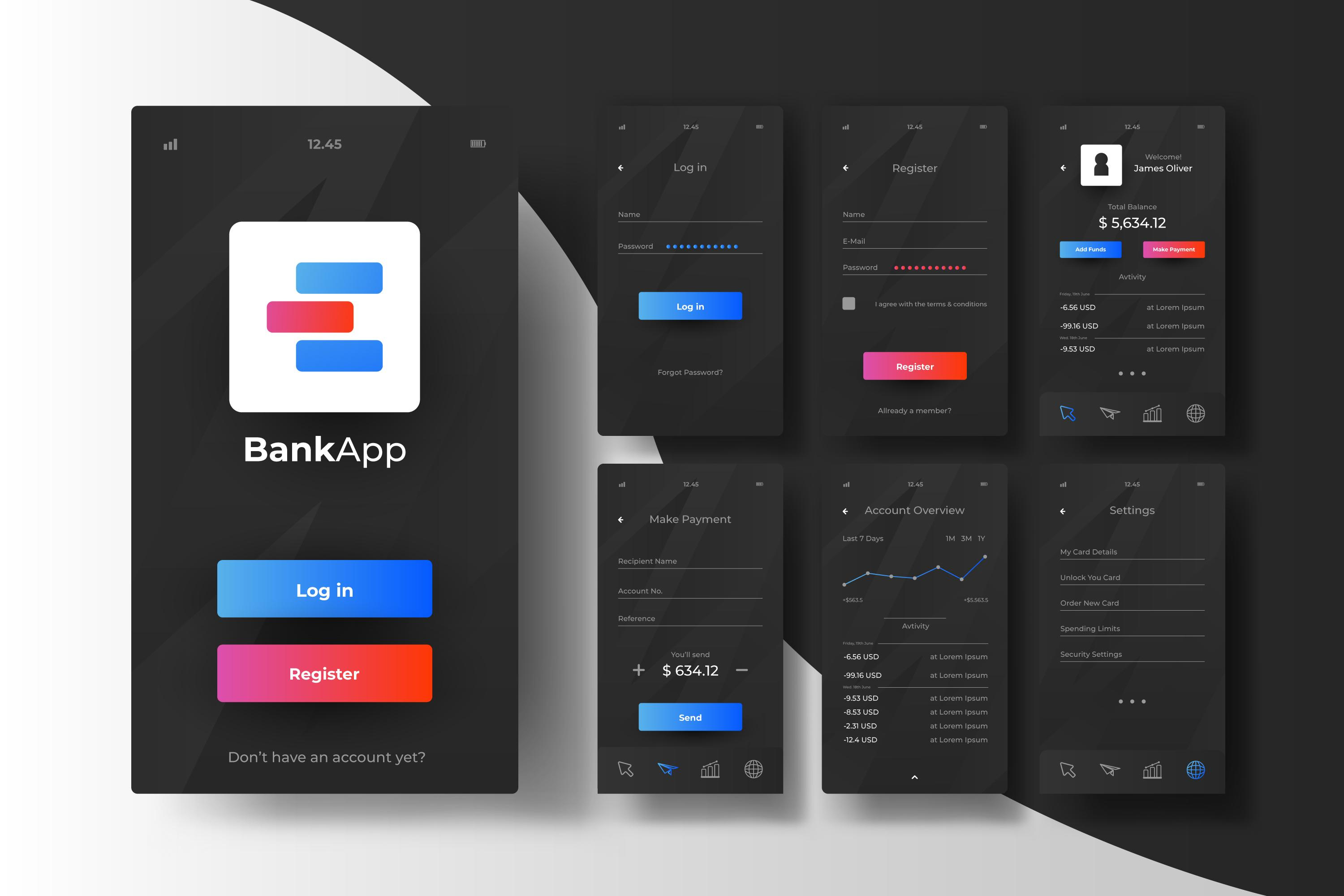 Mobile App Design For 'Bank App' android app design animation app design app ui design branding landing page design mobile app design mobile app ui design motion graphics product design prototyping ui ui design ui designer ui ux design user interface design ux designer ux researcher web designer website design