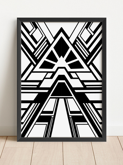 Space black illustration line art lines ship space symmetry triangle white