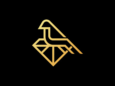 Diamond Bird Logo animal logo app bird logo branding diamond logo fashion fly icon jewelry logo luxury vector