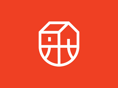 Basketball House Logo app ball basketball branding construction game home house icon logo play sport logo vector