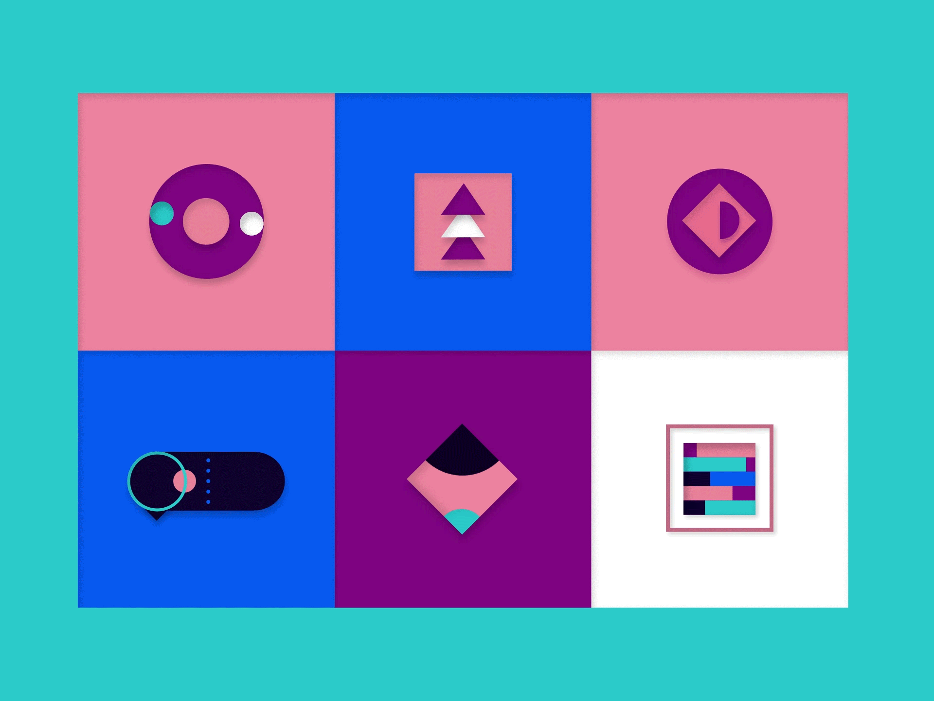 geometric motion shapes vol.2 2d animation after effects bauhaus branding circle circles digital art explainer gif icons illustration loops minimal motion design motion graphics square transition ui ux ui vector