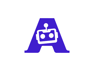 Letter A Bot Logo a initial a monogram app bot logo branding icon letter a logo logo robot tech vector