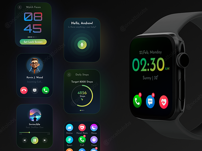 Smart Watch UI/UX Design fitness smart watch app smart watch app ui