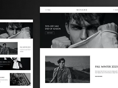 Men Clothing Brand Website UI adobe xd branding design figma ui ux web