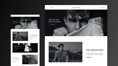 Men Clothing Brand Website UI adobe xd branding design figma ui ux web