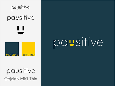 pausitive | RWGP #18 graphic design green illustrator logo pause positive sans serif smiley yellow