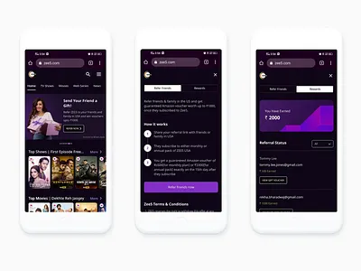 Zee5 Referral Program dark ott refer rewards