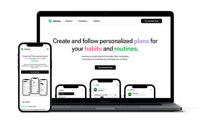 Journey App app figma habit tracker landing landing page mock up planner ui ux website