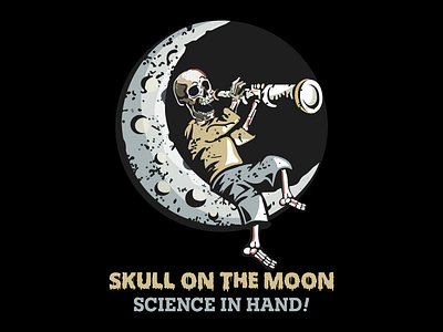 Skull On The Moon Science In hand! boo tiful creepitreal cute art fangtastic ghoulsnightout grimandgrin halloweenvibes hauntedhumor illustration monstrouslyfunny pumpkinpuns scarilystylish spookyseason spookyskull t shirt trickortee wickedlyfunny witchplease wizardsandwitches