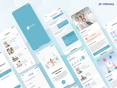 Mobile app | Mental health android blue branding health healthylife ios medicalapp medicine mentalhealth mobileapp mobileappdesign ui webapp wellness white