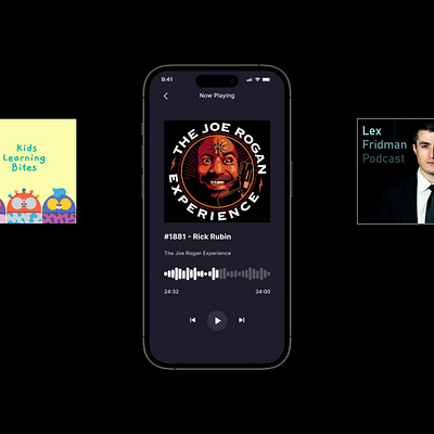 Podcast App app app design audio design mobile app design mobile design mobile ui music player podcast sound ui ux web design