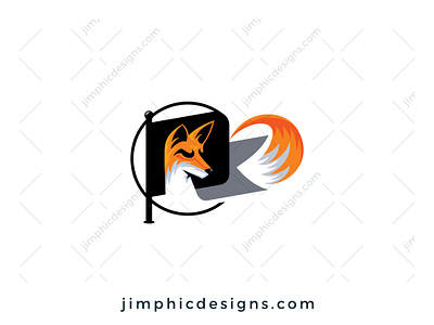 Fox Flag Logo animal branding conquer design flag fox graphic design logo vector