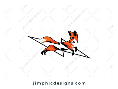 Lightning Fox Logo animal bolt branding design electric fox graphic design lightning logo logo design vector