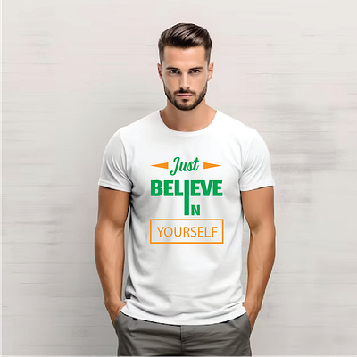 Just Believe In Yourself Typography T-shirt Design design graphic design illustration logo typography vector web design