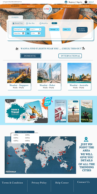 Travel booking website app branding design illustration typography ui vector