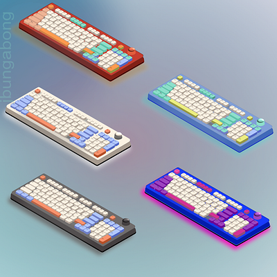 Isometric Art Mechanical Keyboards isometric