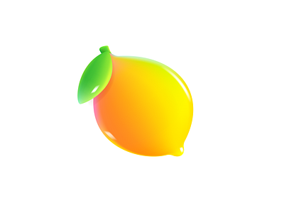 Yellow ripe lemon design eco icon illustration juice leaf lemon logo mark mesh ui