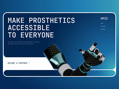 Prosthetics Homepage Animation 3d animation bionic branding design disability graphic design health healthcare interface motion graphics prosthetics ui user experience user interface ux web web design web marketing website