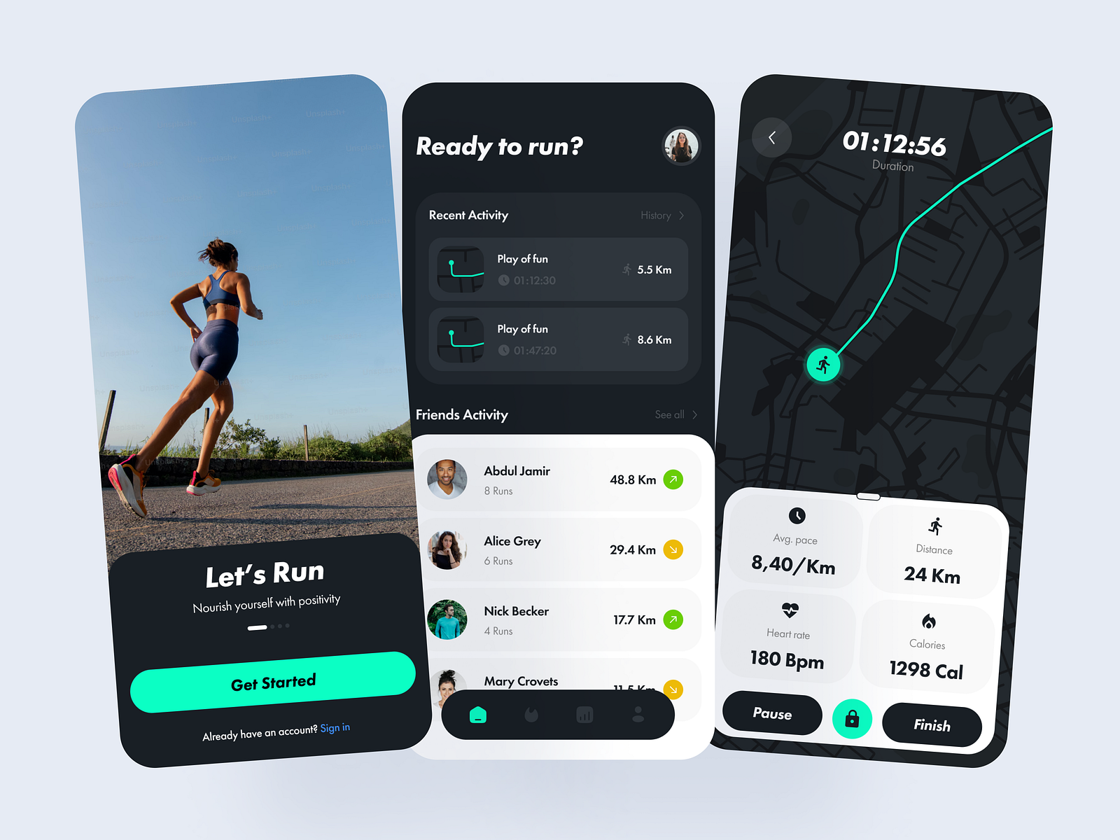 Running Tracker App by Herman Kirylau on Dribbble