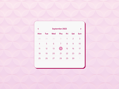 Calendar calendar daily ui neubrutalism pink ui ui design