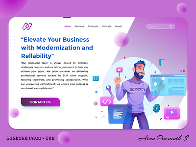 Landing Page dailyui graphic design landing page ui uidesigner uiux