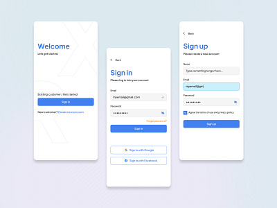 Light Sign in / Sign up pages aplication app challenge design dribbble hype4.academy light login page log in page login logo mobile mobile app mobile application mobileapp sign in page signin signup ui web