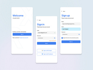 Light Sign in / Sign up pages by Marya Kutishcheva on Dribbble