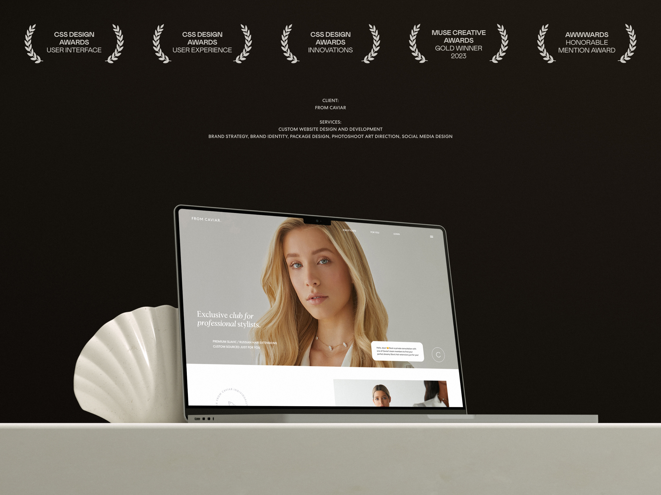 From Caviar Preloader animation beauty brand brand identity branding feminine graphic design logo motion graphics ui ux web design website