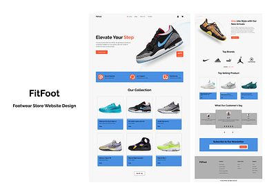 FitFoot (Footwear Website Design) 3d animation branding graphic design logo motion graphics ui