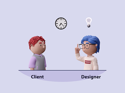 Client vs. designer 2d 3d 3d animation 3d character 3d illustrations animation blender branding c4d cartoon client deekay design designer i have idea idea illustration illustrations motion graphics resources