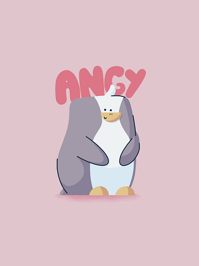 Angy bird character children illustration design funny graphic design icon illustration line minimal penguin retro simple