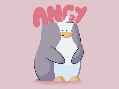 Angy bird character children illustration design funny graphic design icon illustration line minimal penguin retro simple