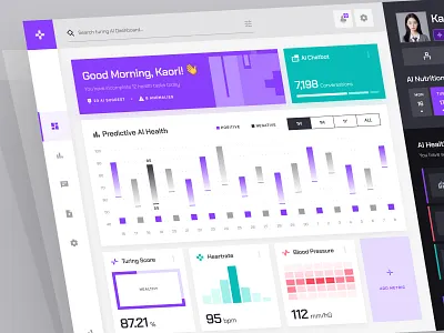 turing UI Kit: AI Health Analytics App | Smart Health Dashboard analytics dashboard clean dashboard health analytics health anomaly health dashboard health monitoring health tracker healthcare healthcare ai healthcare ai dashboard healthcare analytics healthcare dashboard medical dashboard minimal predictive diagnosis predictive health purple ui ui kit