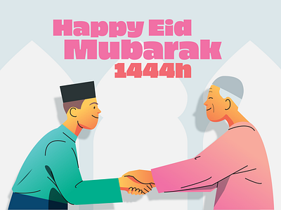 Eid Mubarak 1444 hijri poster eid mubarak illustration vector