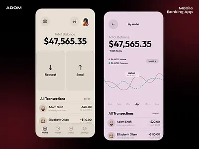 Mobile Banking App animation app app animation app design app ui bank app banking app design finance app ui ui animation ux wallet app