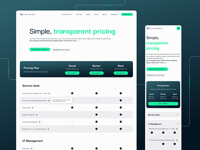New princing page for Linc project branding graphic design ui
