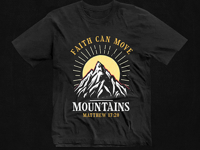Mountain Typography Graphics For Tshirt Design With Mountains Sun