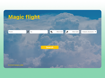 DailyUI_68 dailyui flight search uxui