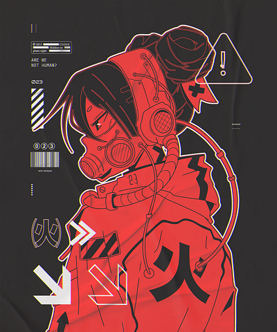 Cloak Hardly Human/e abstract anime illustration ipad pro poster texture