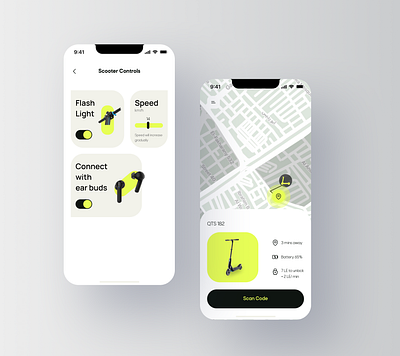 E-scooter App design mobile app mobile apps mobile design ui ui design