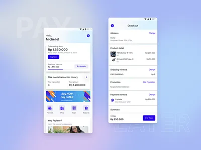 Paylater App apps clean design interface mobile app ui user interface
