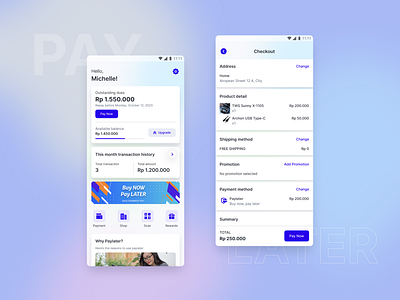 Paylater App apps clean design interface mobile app ui user interface