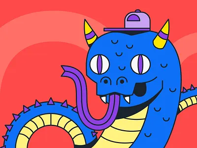 Snake animal beast cap character dark darkpenguin design illustration lines penguin pfp reptil reptilian snake vector