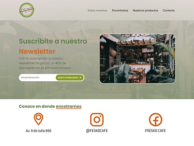 Landing page - Fresko Cafe