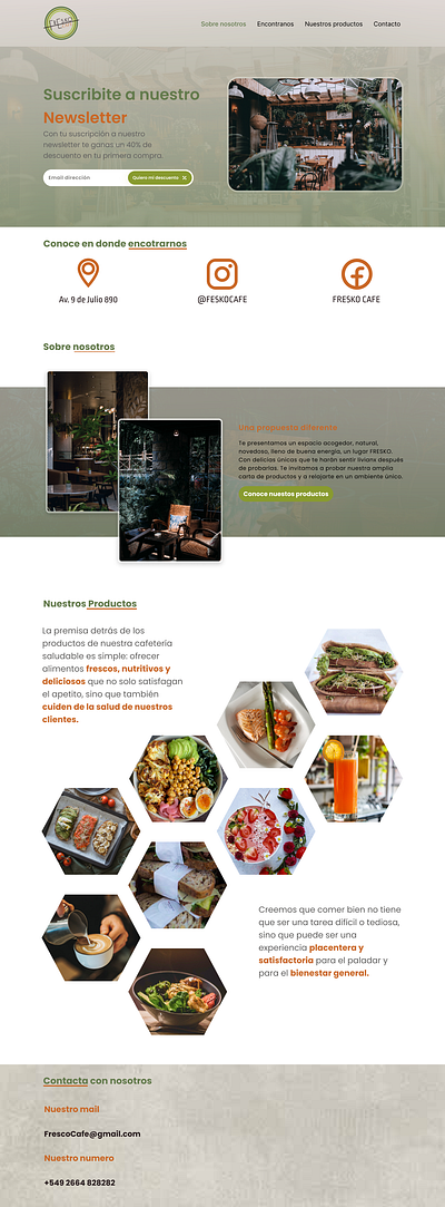 Landing page - Fresko Cafe