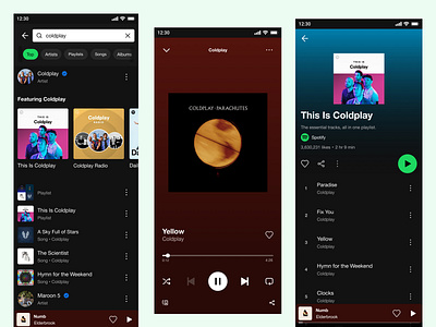 Spotify App UI android app free freebie ios mobile mobile app music music app music player spotify ui kit